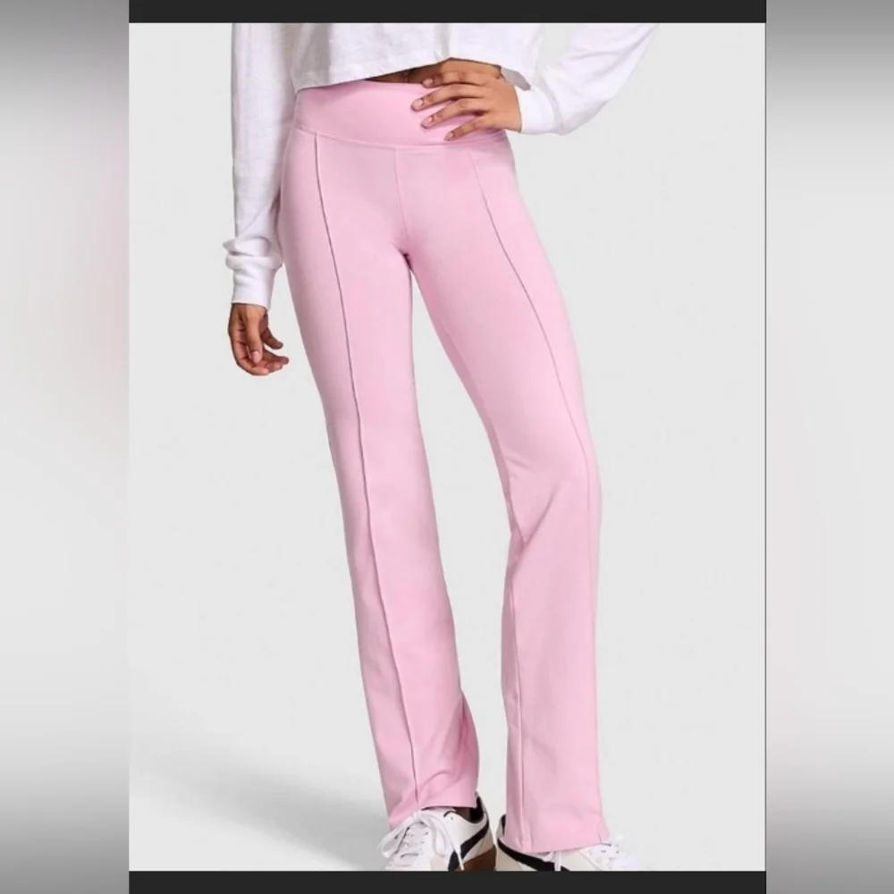 VS PINK All-Day Cotton Straight Leg Pants - Pink Poodle/ Size S/ EUC - Picture 2 of 6